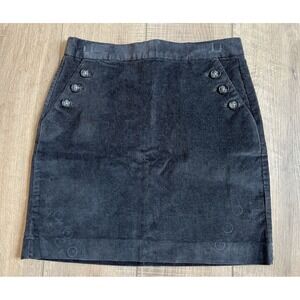 Banana Republic Skirt Womens‎ Size 2 Charcoal Gray Corduroy Mini Skirt Pockets